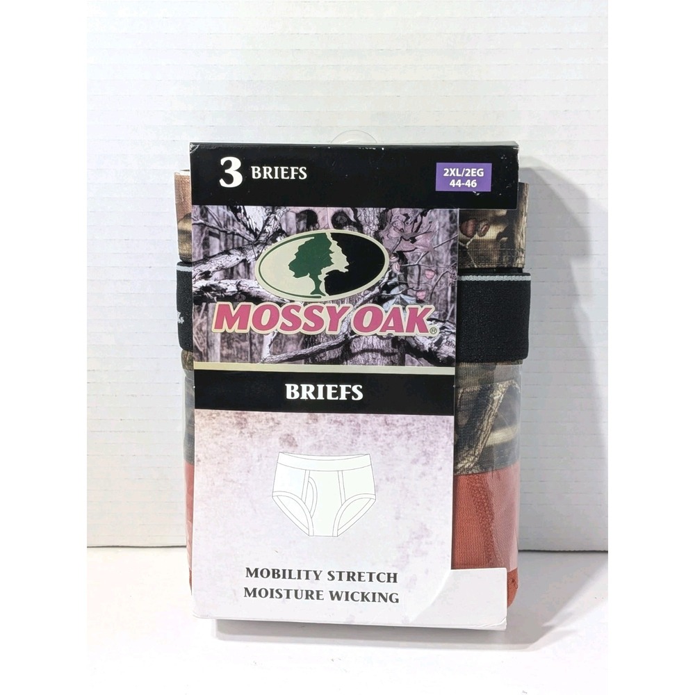 Mossy Oak Men's Briefs Size 2xl(44-46) Camouflage 3 Pair Underwear